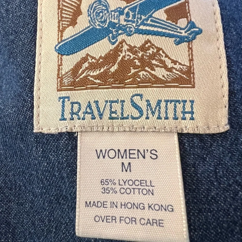 TRAVELSMITH Women's Vintage Denim Vest size Medium made In Hong Kong - Picture 3 of 3